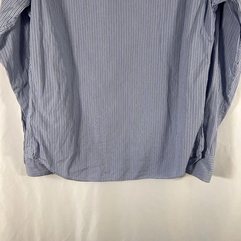 Suitsupply Dress Shirt Men's 16.5 42 Blue Striped Egyptian Cotton Long Sleeve - Picture 7 of 7